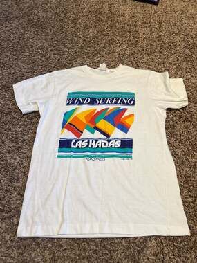 Vintage 80s Las Hadas Manzanillo Wind Surfing Graphic T-Shirt L